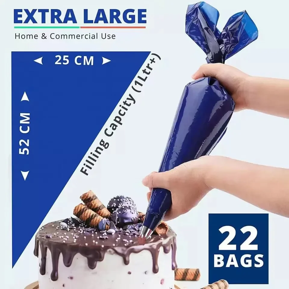 Piping Bag Disposable - 21 インチ絞り袋使い捨てアイシングバッグ厚いベーキングアクセサリーとツールケーキベーキングツールパティスリープロフェッショナル
