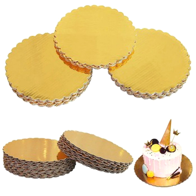 Cake Board Round - 【10個入り 4/5/6/7/8/10インチ ラウンドケーキボード サークル段ボールベース カップケーキデザートトレイ 誕生日パーティーケーキデコレーション用品】