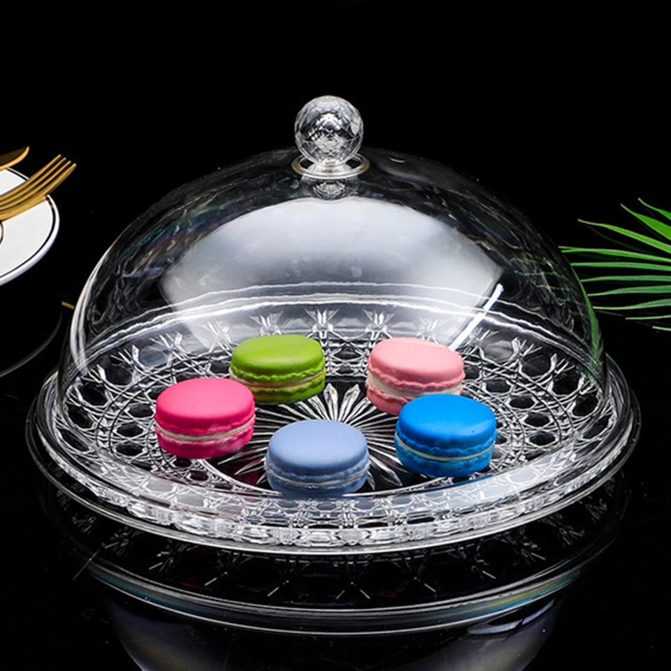 Cake Board Round - 丸い透明なフルーツプレート,さまざまなサイズ,食品グレードのカバー付きケーキスタンド,結婚式や誕生日パーティー用のマカロニプレート