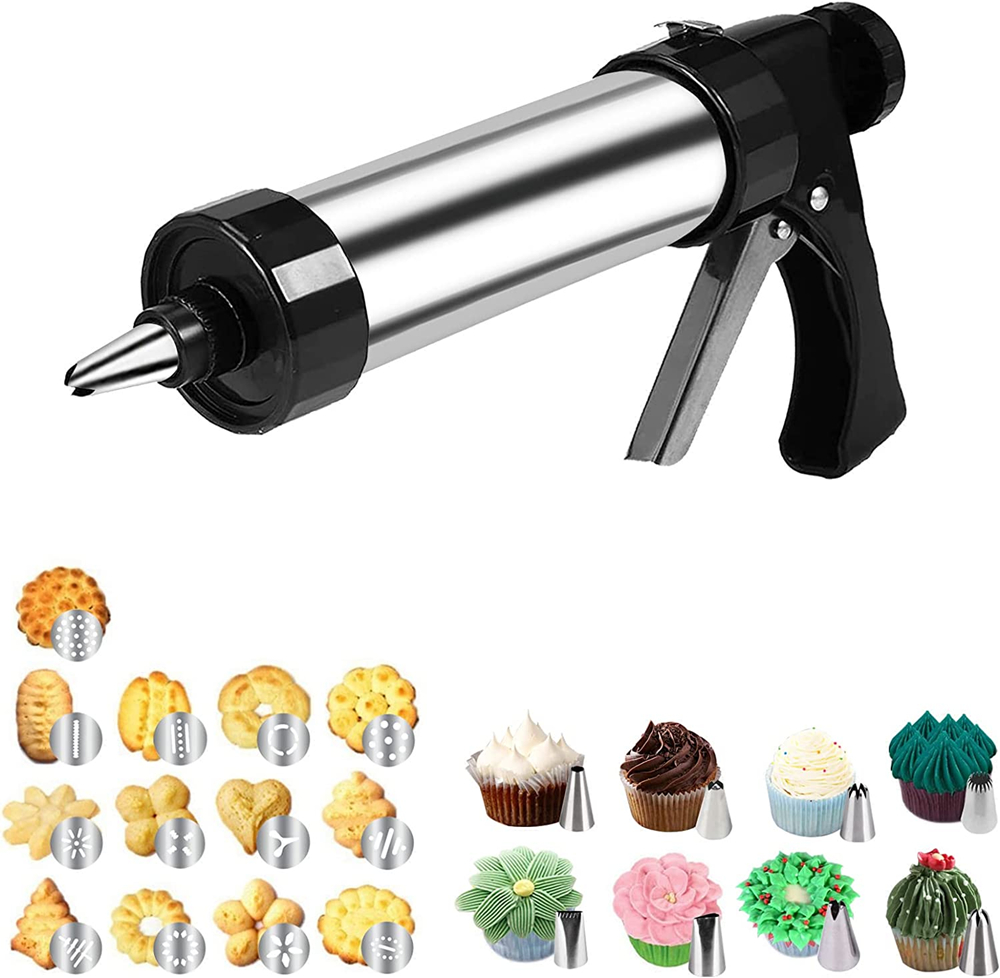 Piping Bag Disposable - LMETJMA クッキープレスキット ビスケットメーカーガンセット 13 クッキープレス型 &