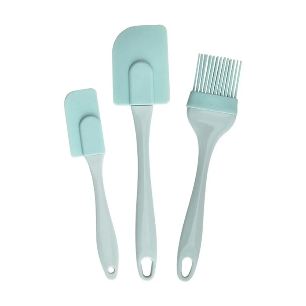 Kitchen Baking Mixer - 3 個クリームスクレーパー DIY パンケーキバターへらミキサーオイルブラシキッチンベーキングツールシリコーンへらノンスティック