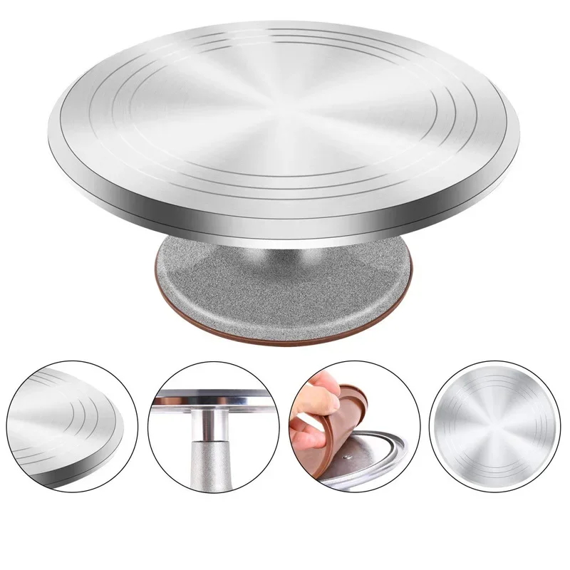 Kitchen Baking Table - 12 インチベーキングツールアルミ合金誕生日ケーキターンテーブルプラスチックセラミックターンテーブルガラスターンテーブルフラワー取付テーブル