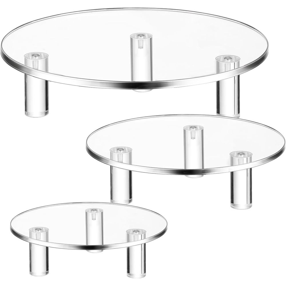 Cake Board Round - 丸型アクリルディスプレイライザー 透明丸型スタンド ペデスタルライザーボード ケーキ 植物 デコレーション品