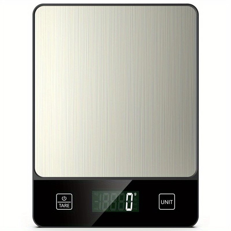 Kitchen Baking Unit - B23B 食品計量ツール 10Kg/1G デジタルキッチンスケール、6種類の単位（グラム、オンス）を表示、シルバー、ベーキングや料理に最適