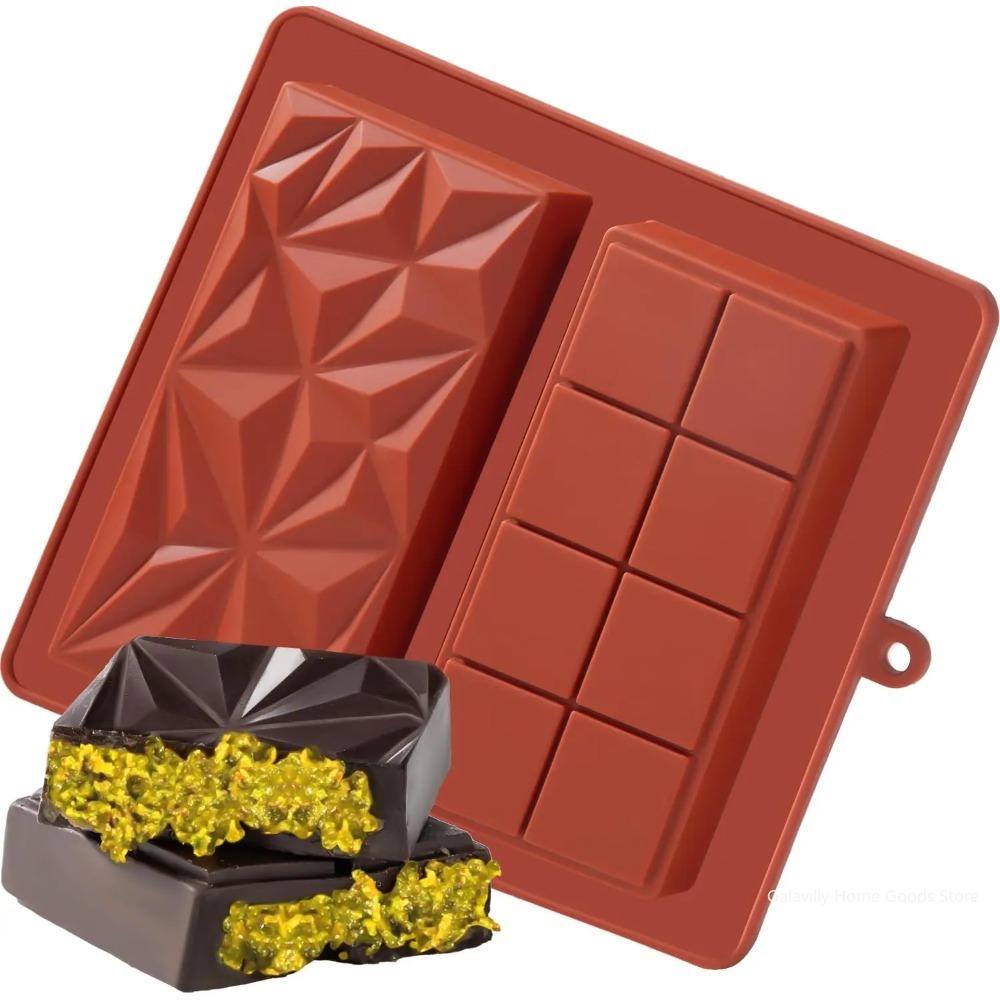 Kitchen Baking Molds - ドバイチョコレートモールドバー ピスタチオチョコレートバー シリコン厚型モールド フィリングバー用、大型キャンディーバーモールド フィリング用