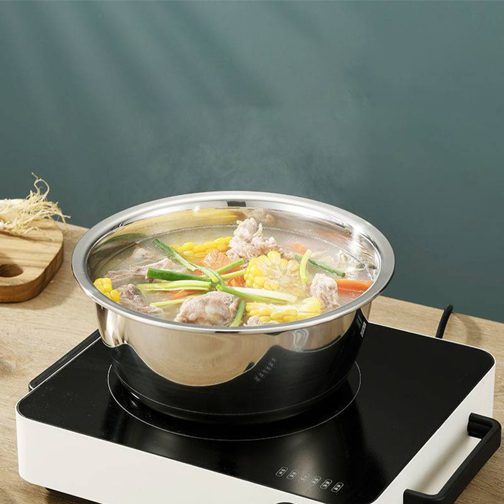 Kitchen Baking Cooking - ステンレス製大型多機能キッチンボウル、卵泡立て、生地混ぜ、スープ調理、食品ホルダー