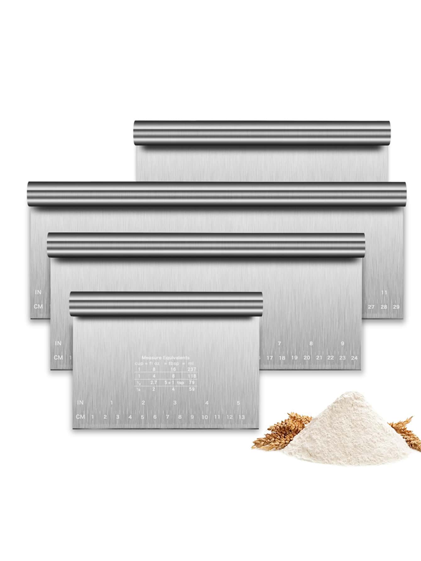 Kitchen And Baking Equipment - 生地用ペストリーベンチカッタースクレーパー、ステンレス製ピザカッター（キッチンベーキング用）、食器洗い機対応、耐摩耗性レーザー彫刻入り