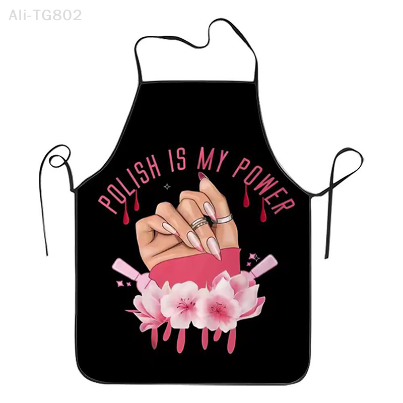 1 個ネイルアート印刷美容キッチン女性エプロン家庭用クリーニ - Kitchen Baking Unit のレビューと価格