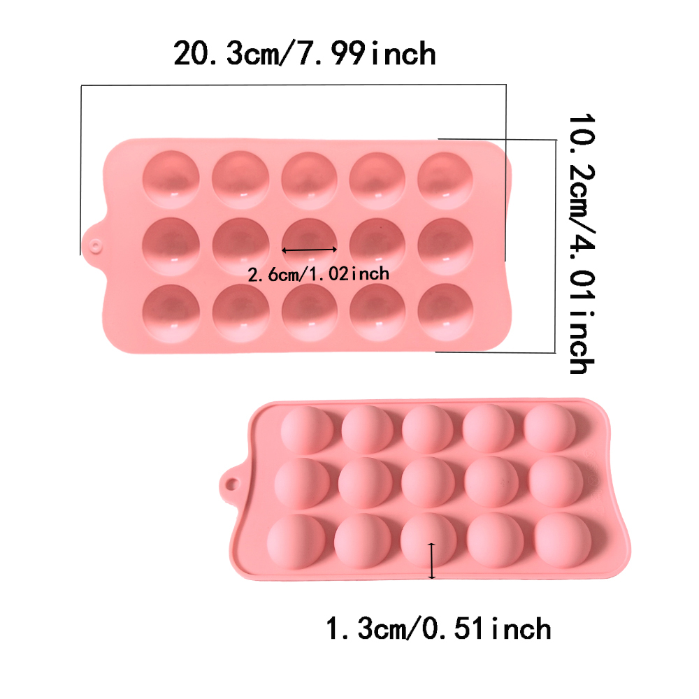 15 キャビティ半円形チョコレートシリコンモールド、キッチン - Kitchen Baking Molds のレビューと価格
