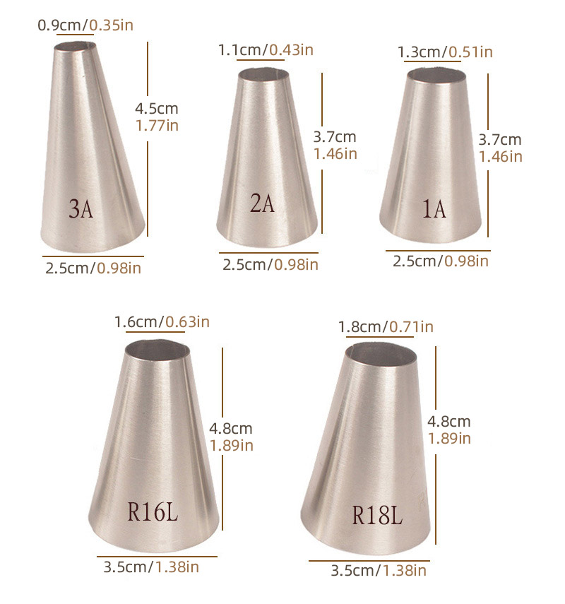 5 ピース/セット大サイズラウンド配管ノズルケーキクリームペ - Kitchen And Baking Equipment のレビューと価格