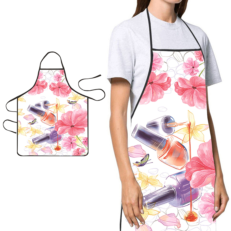 マニキュア印刷美容キッチン女性エプロン家庭用クリーニングピナ - Kitchen Baking Unit のレビューと価格