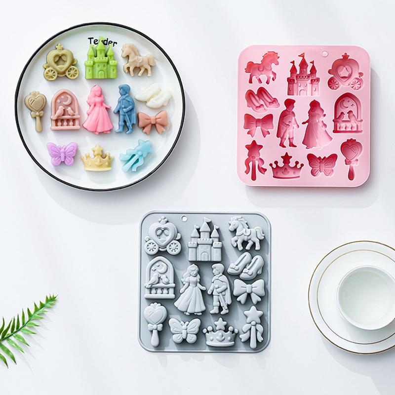 🌸 12個取りプリンス・プリンセスシリコンモールド3Dリボン - Kitchen Baking Molds のレビューと価格