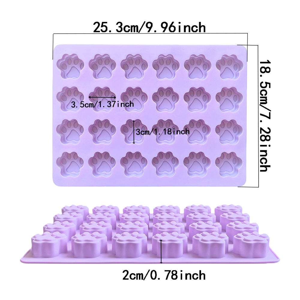 1pc 24 穴猫の足の形のチョコレートシリコンモールド 3 - Kitchen Baking Molds のレビューと価格