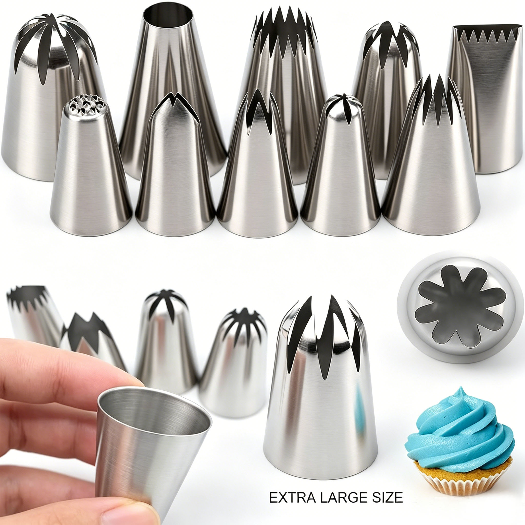 31個入りケーキデコレーションパイピングチップセット、ステン - Piping Bag Disposable のレビューと価格