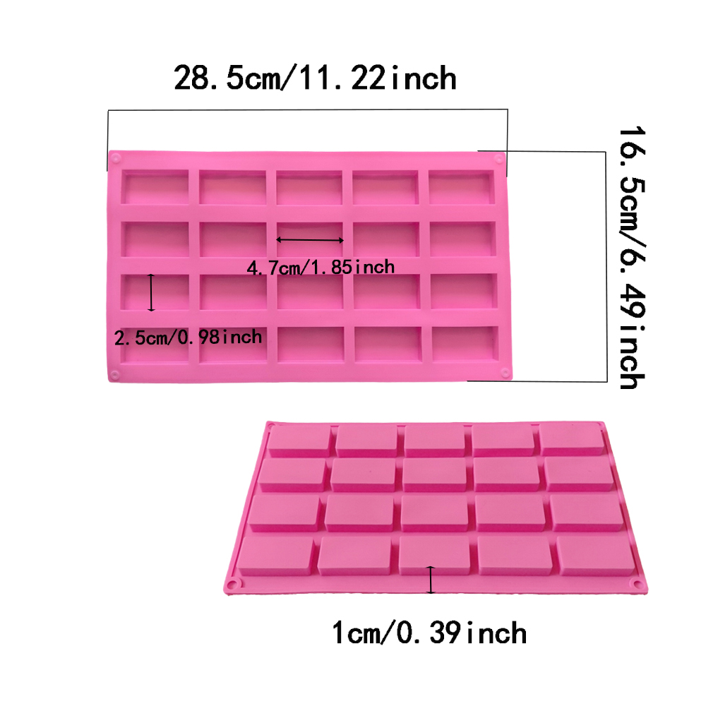 1個 20個の空洞を持つ長方形シリコンモールド、チョコレート - Kitchen Baking Molds のレビューと価格