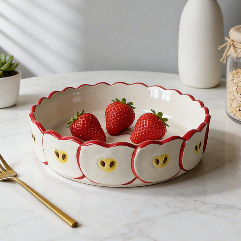 かわいいリンゴの形をしたセラミックプレート、リビングルームの - Kitchen Baking Table のレビューと価格