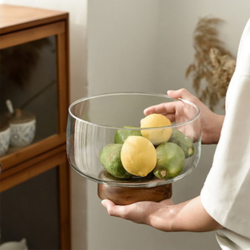 木製の透明なガラスのフルーツトレイ,サラダボウル,デザート収 - Cake Board Round のレビューと価格