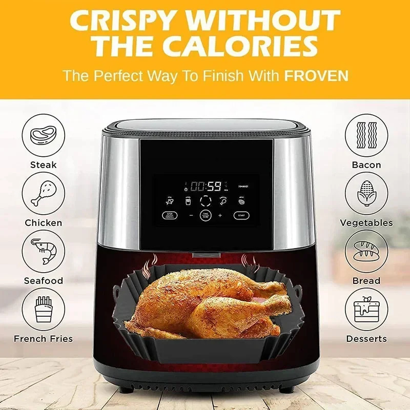 1PC シリコンエアフライヤーバスケット、ピザフライドチキン - Kitchen And Baking Equipment のレビューと価格