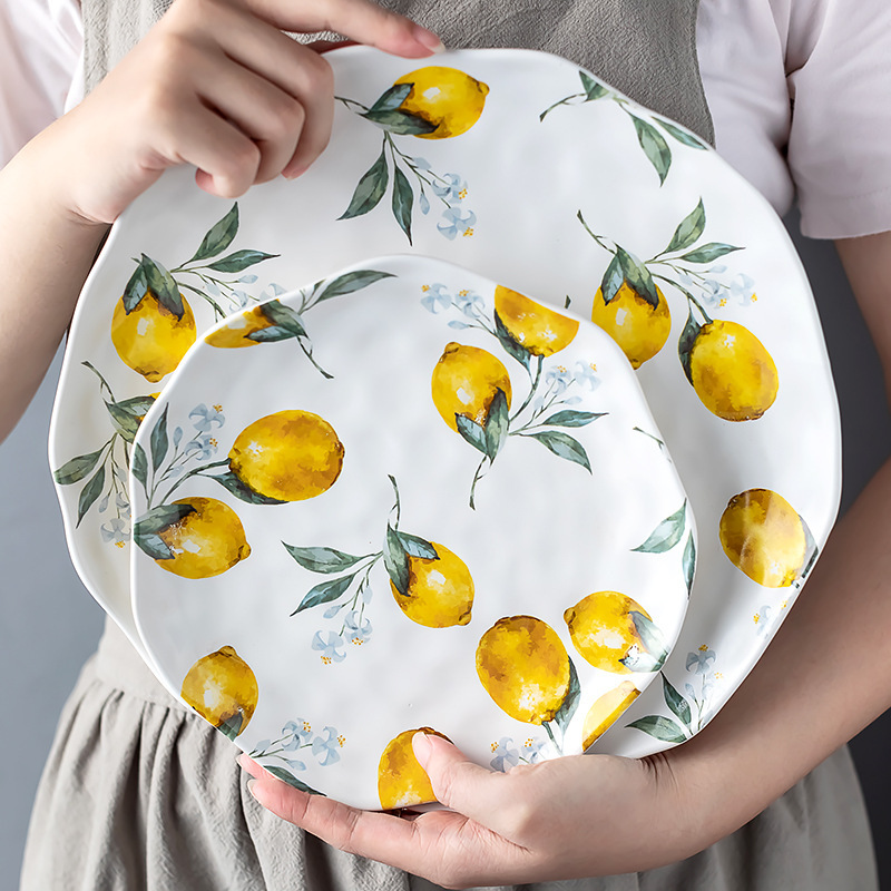 レモンセラミックディナープレートセットヨーロッパクリエイティ - Cake Board Round のレビューと価格