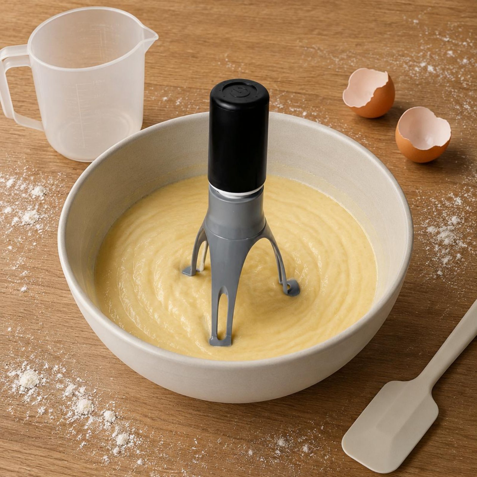 自動三角攪拌機 - ハンズフリー電動卵泡立て器＆キッチンミキ - Kitchen Baking Mixer のレビューと価格