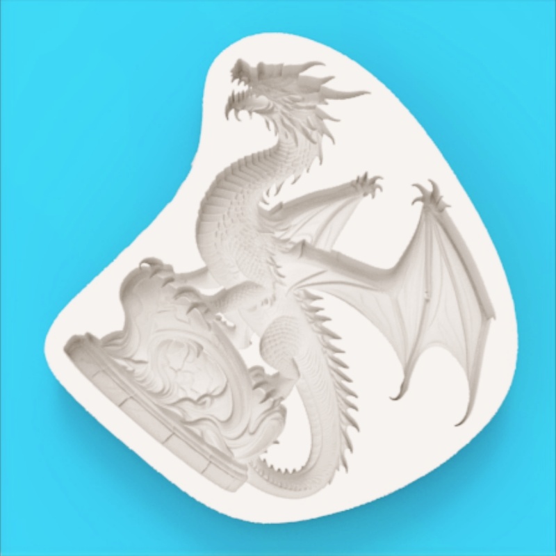 高精度ファンタジードラゴン型シリコンモールド チョコレートフ - Kitchen Baking Molds のレビューと価格