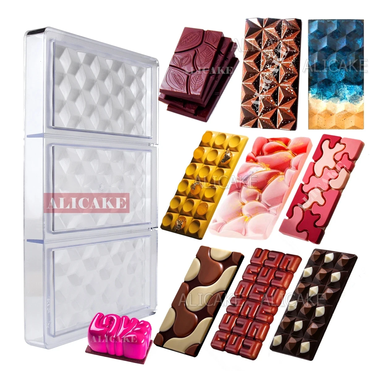 チョコレート型ポリカーボネートキャンディチョコレートバー金型 - Kitchen Baking Molds のレビューと価格