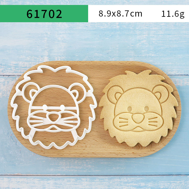 4個入り動物型クッキーカッターセット 3Dキュートなライオン - Kitchen Baking Molds のレビューと価格