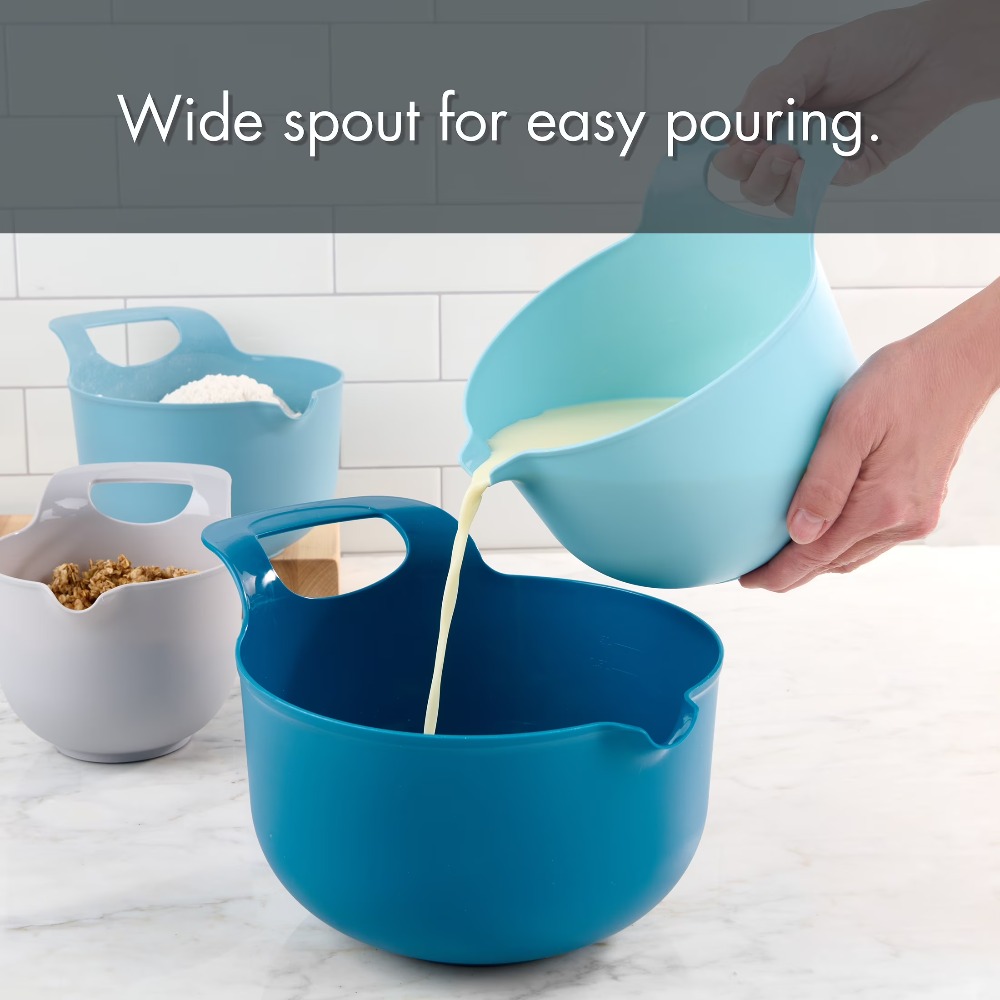 ネスティングプラスチック製ミキシングボウル 4個セット 注ぎ - Kitchen Baking Cooking のレビューと価格