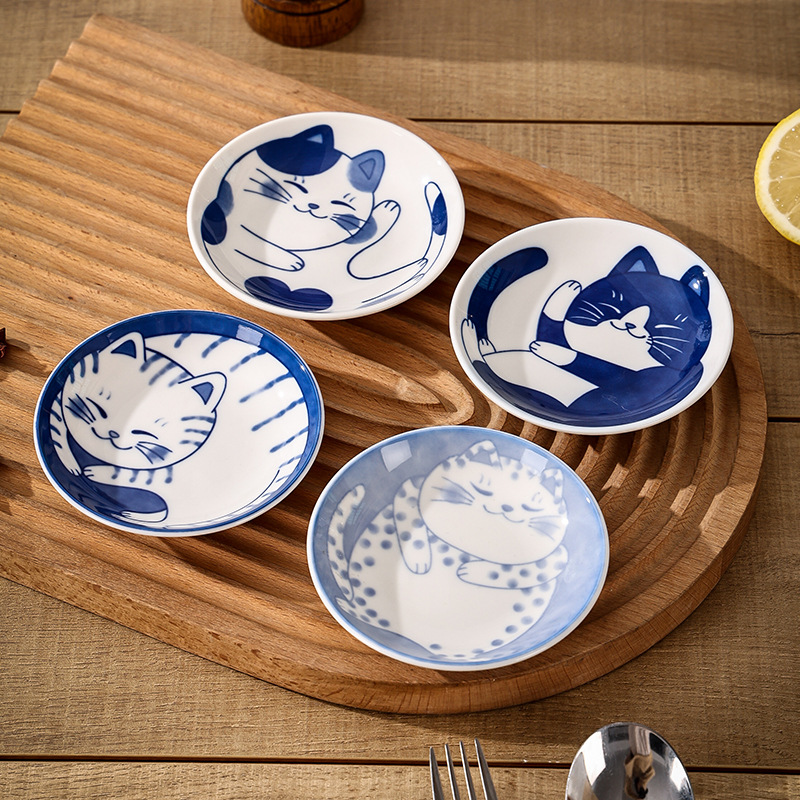 和風セラミックデザートソース皿食器クリエイティブかわいい漫画 - Cake Board Round のレビューと価格