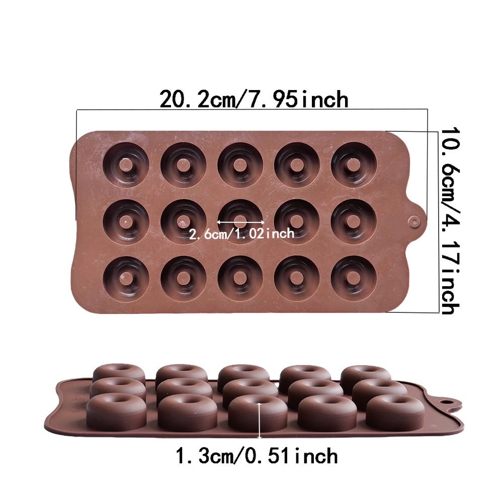1pc 15 穴ドーナツ型 DIY ノンスティックシリコンモ - Kitchen Baking Molds のレビューと価格
