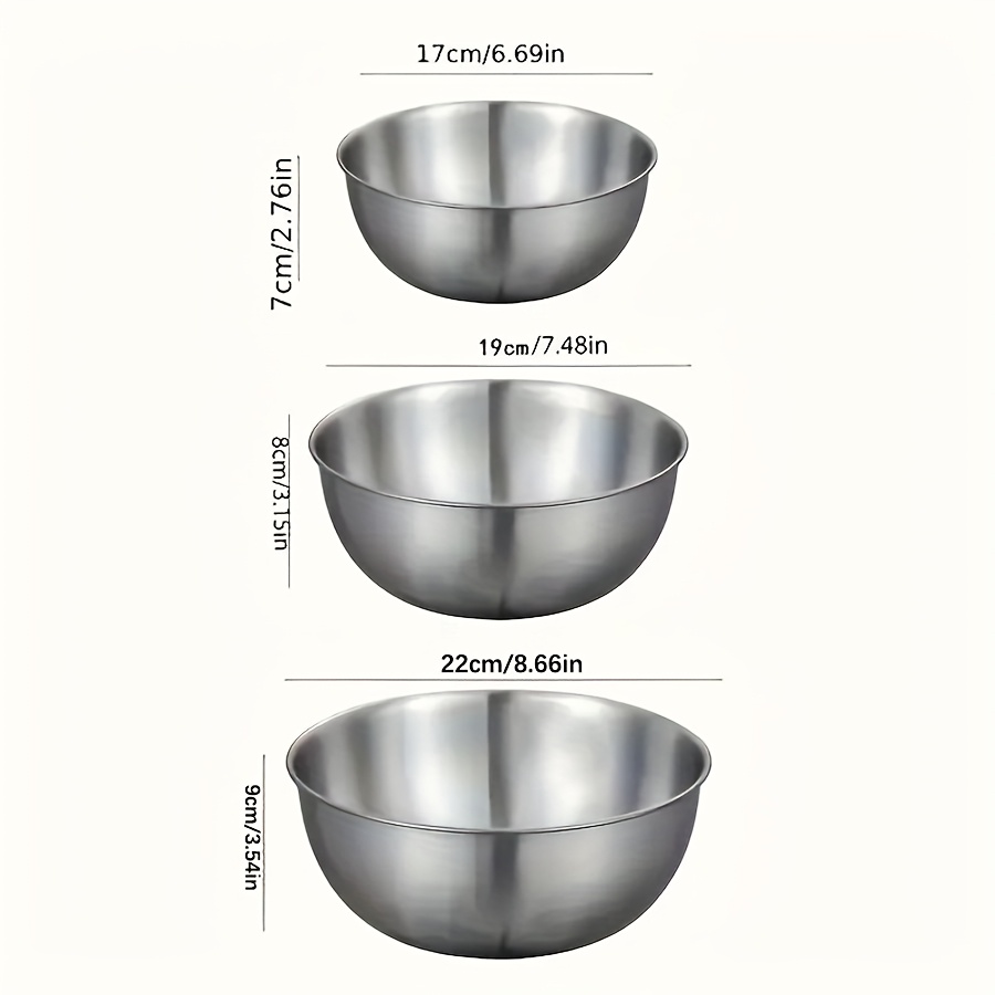 3個セット ステンレス製サラダボウルセット ミキシングボウル - Kitchen Baking Cooking のレビューと価格