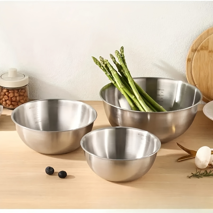 3個セット ステンレス製サラダボウルセット ミキシングボウル - Kitchen Baking Cooking のレビューと価格