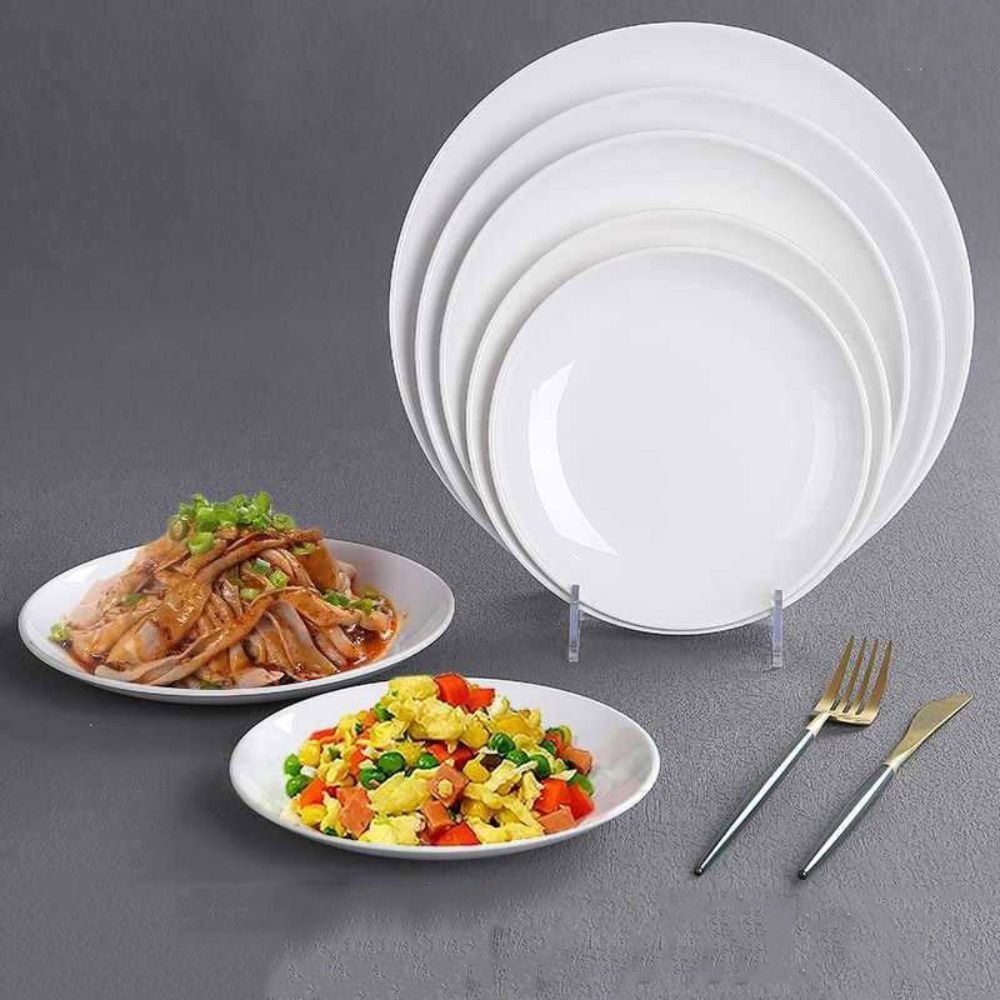 家庭用ラウンドメラミン白皿落下防止模造磁器白ディスク壊れない - Cake Board Round のレビューと価格