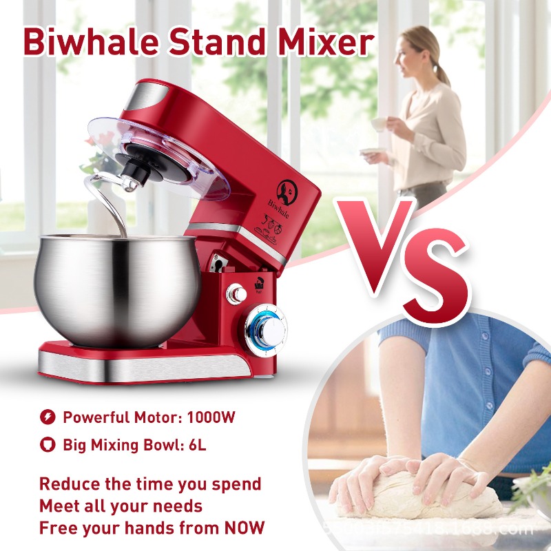 5Lスタンドミキサー – 生地フック、ビーター、泡立て器付き - Kitchen Baking Machine のレビューと価格