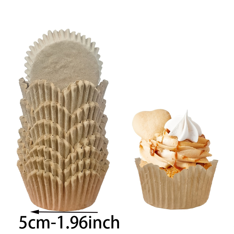 150個入りナチュラルカラーの花型カップ、耐油性ベーキングカ - Kitchen And Baking Equipment のレビューと価格